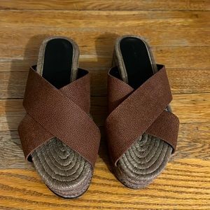 Allsaints brown Harlem platform espadrilles size 39